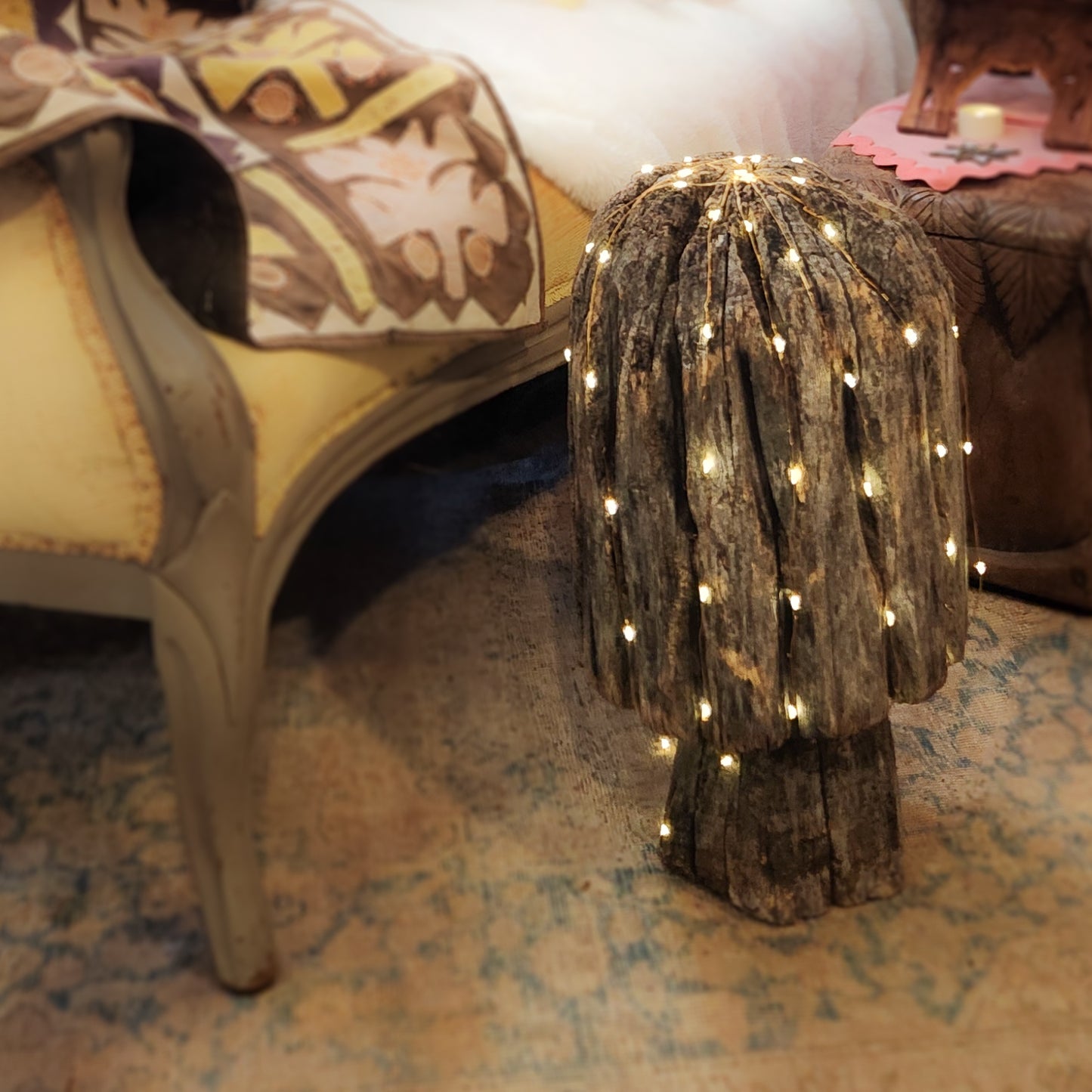 Hand Carved Wooden Mushroom