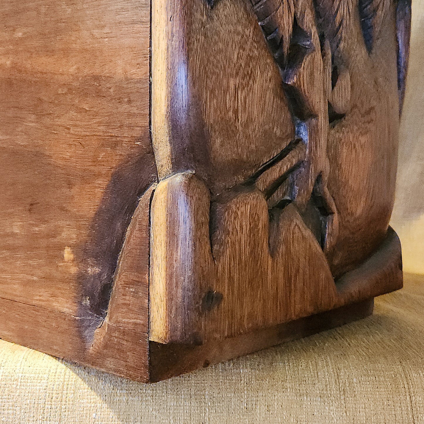 Carved Teak Wood Trunk