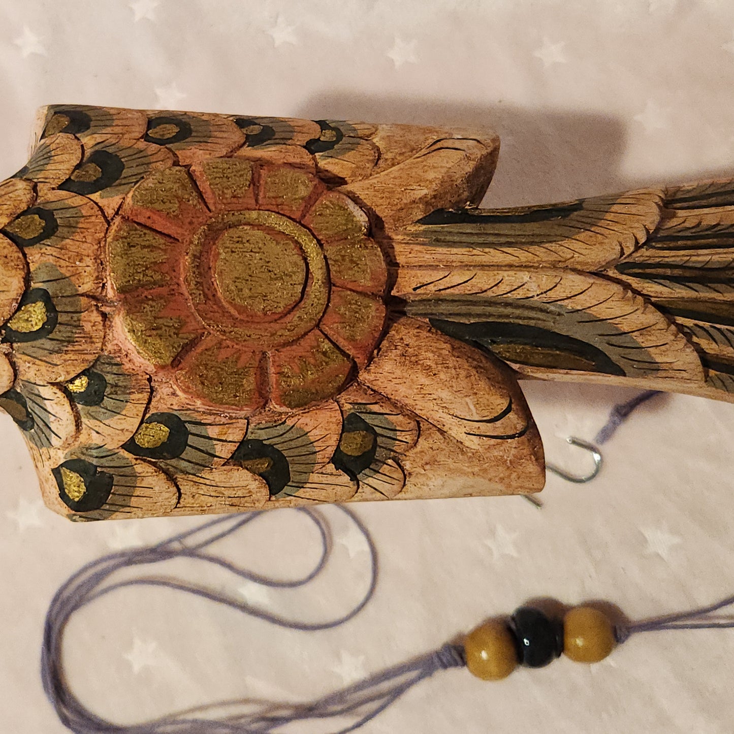 Burmese Hintha Bird w/ Seated Wooden Figure
