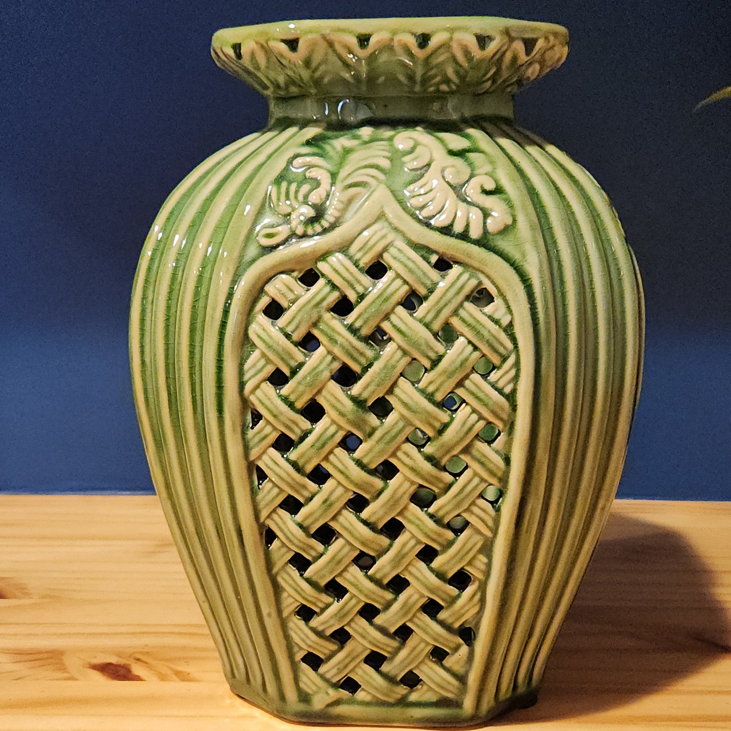 Green Glazed Ceramic Vase