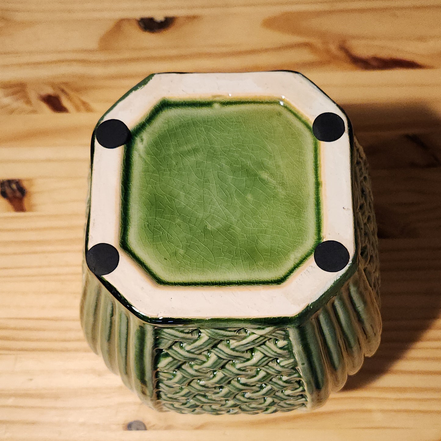 Green Glazed Ceramic Vase