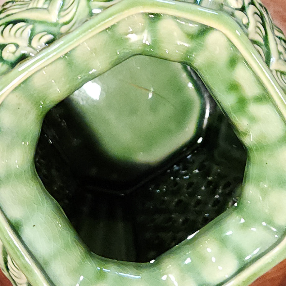 Green Glazed Ceramic Vase