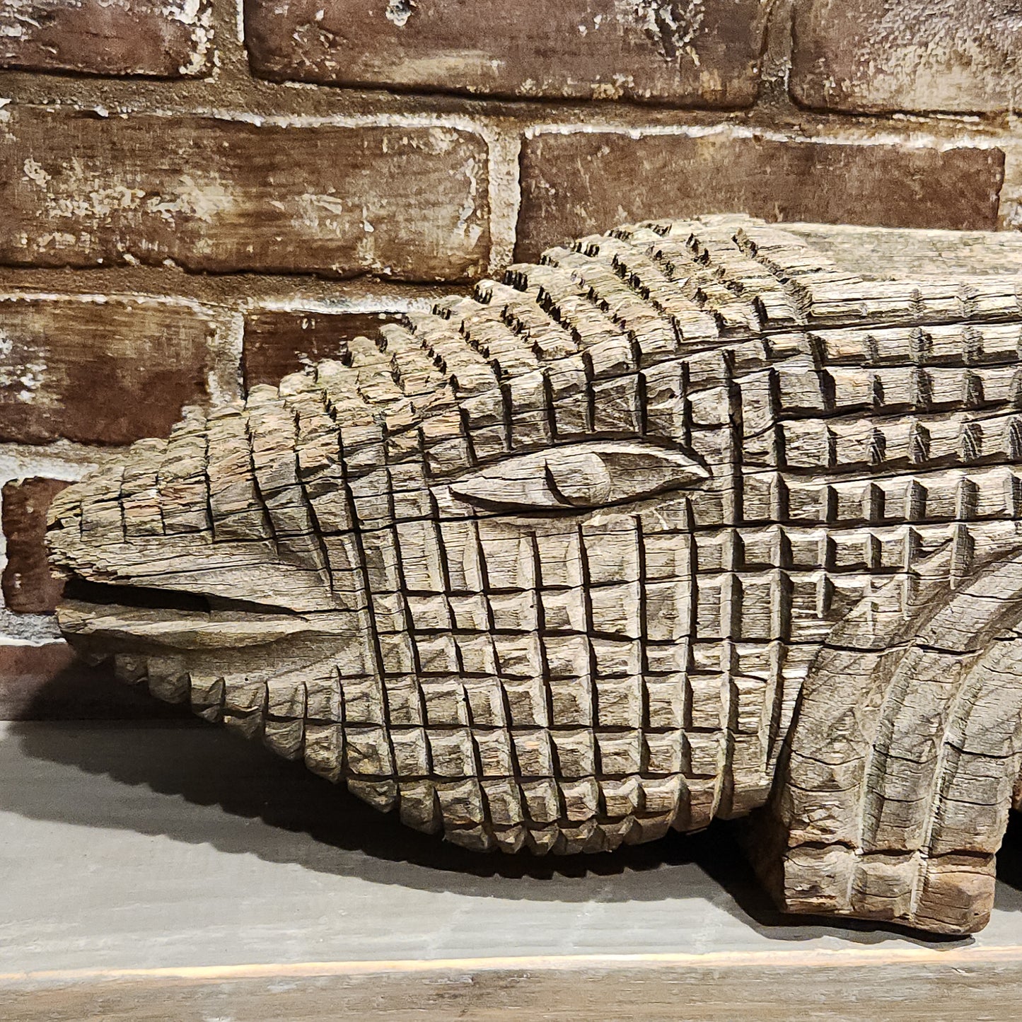 Wooden Alligator Planter