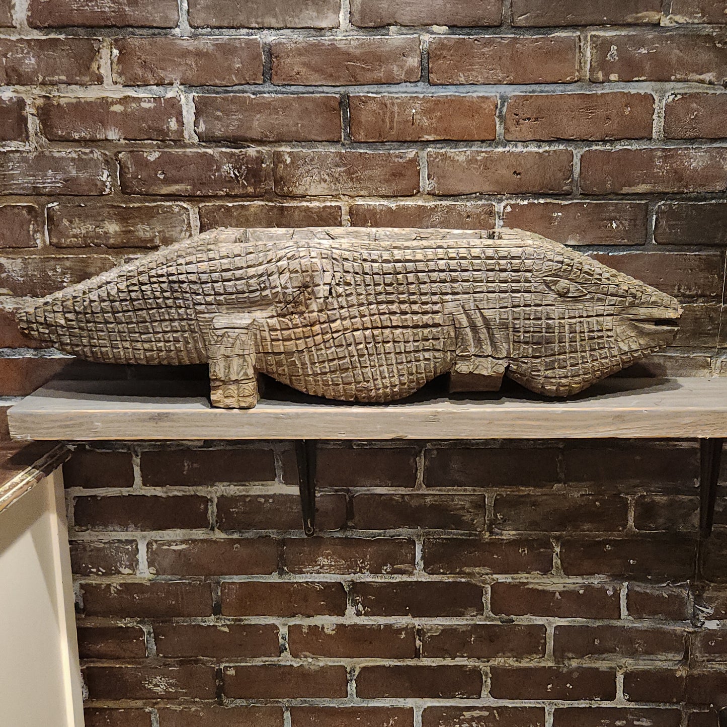 Wooden Alligator Planter