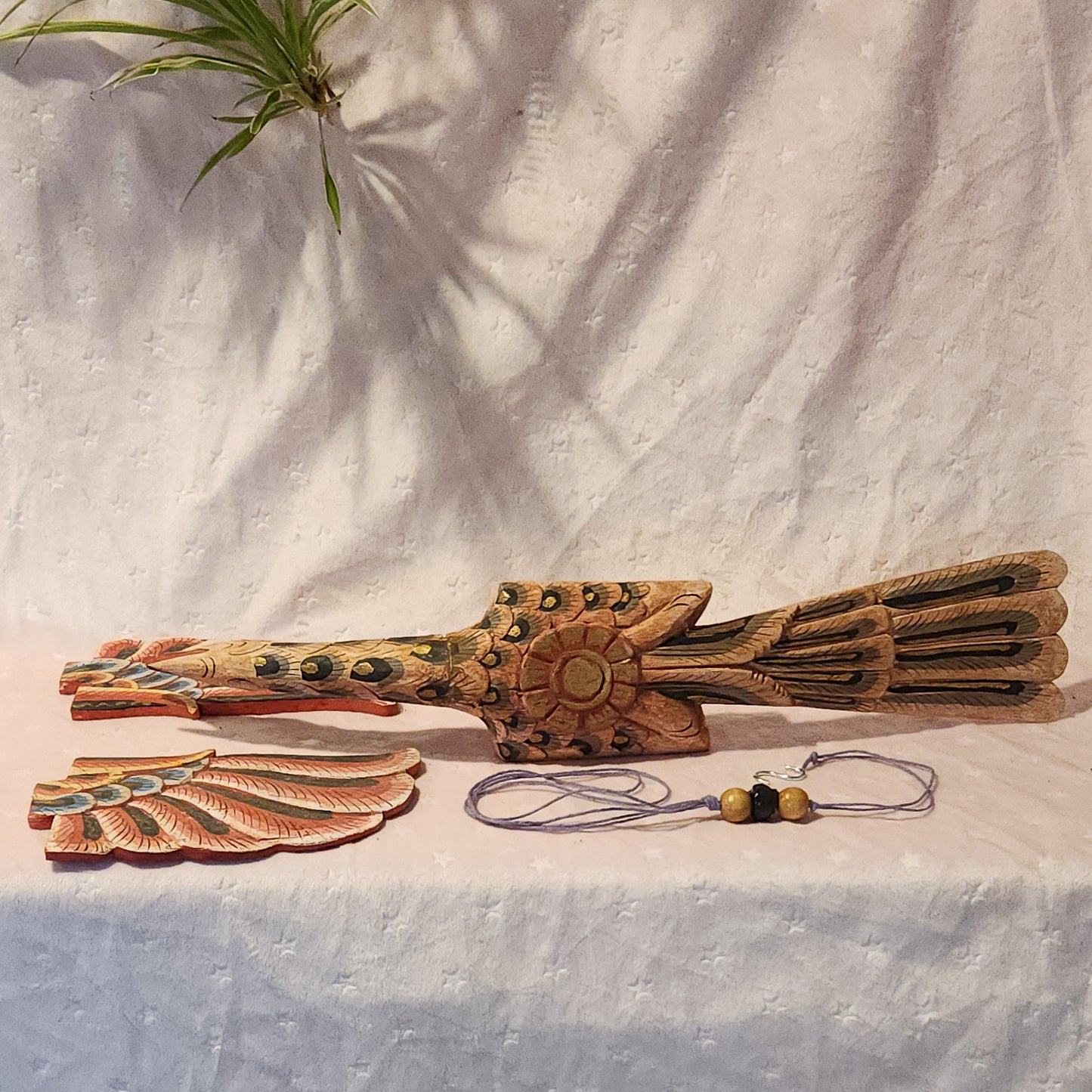 Burmese Hintha Bird w/ Seated Wooden Figure