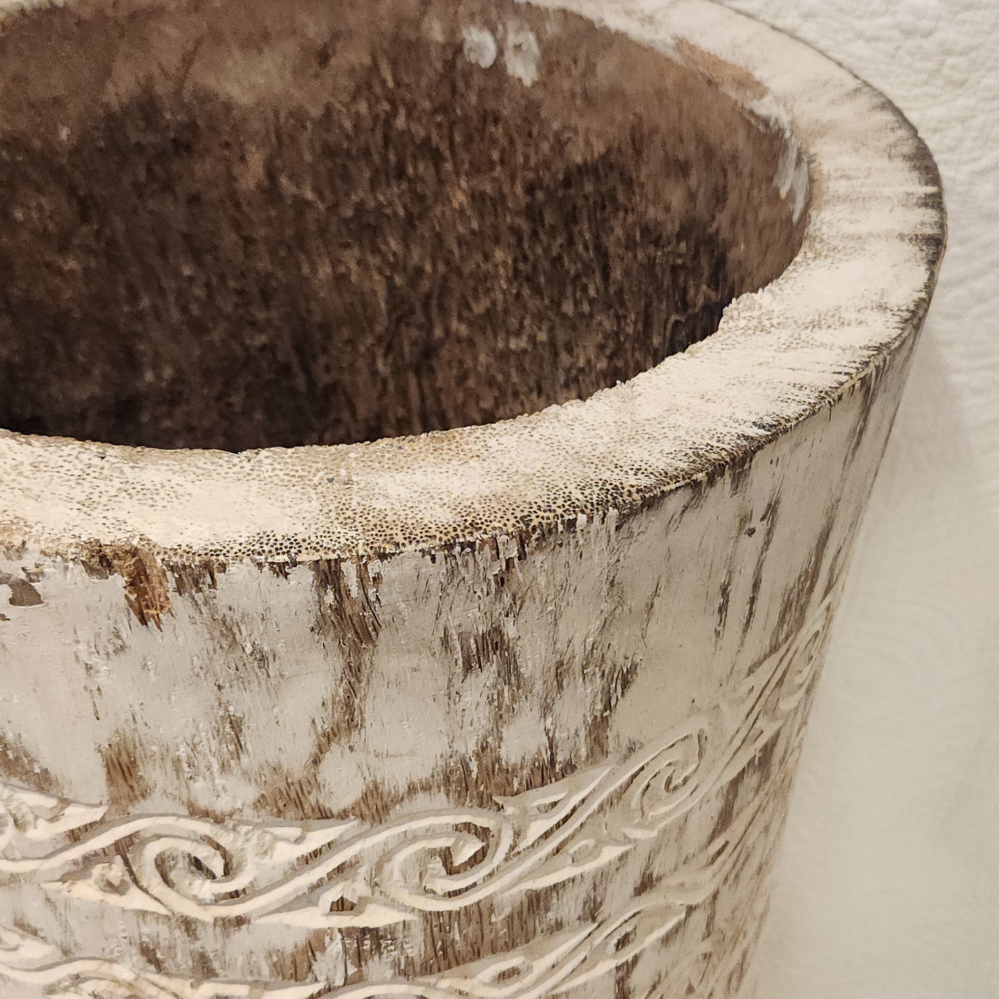Carved Palm Floor Vase